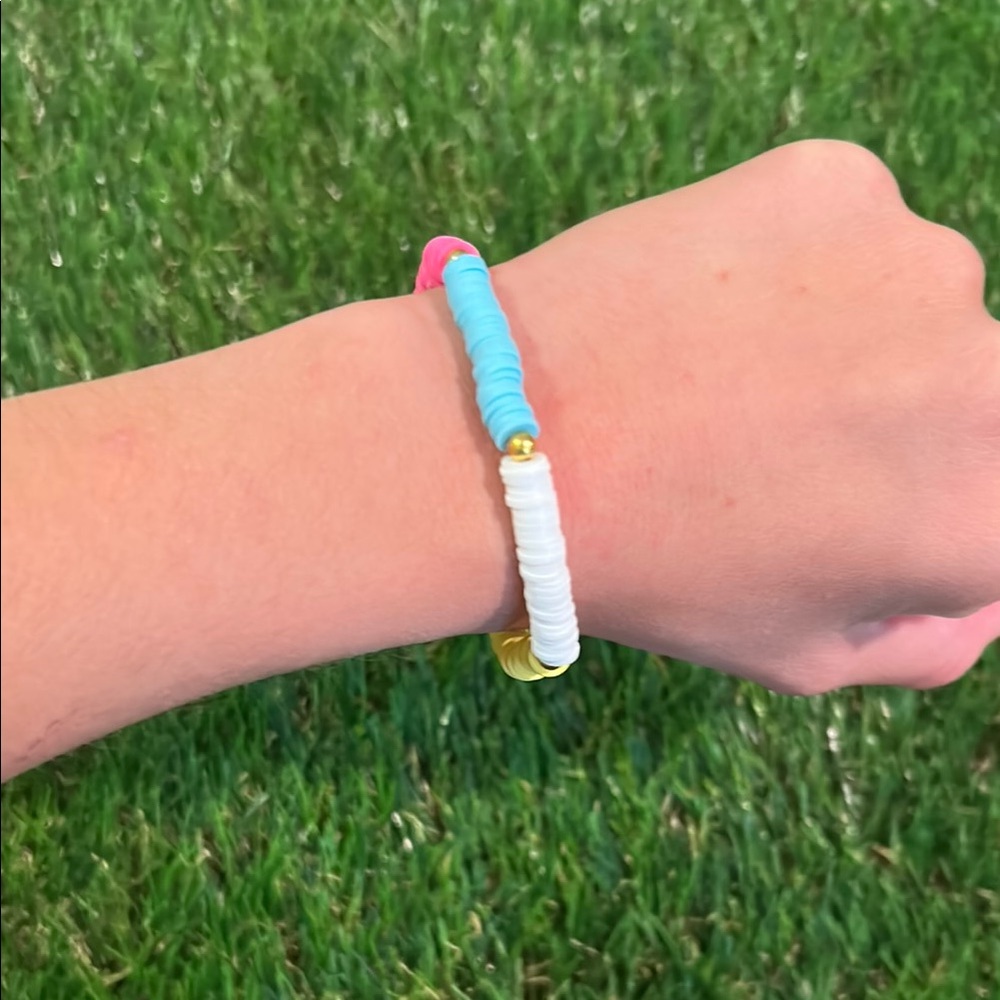 Multicolored Bracelet With Gold Beads